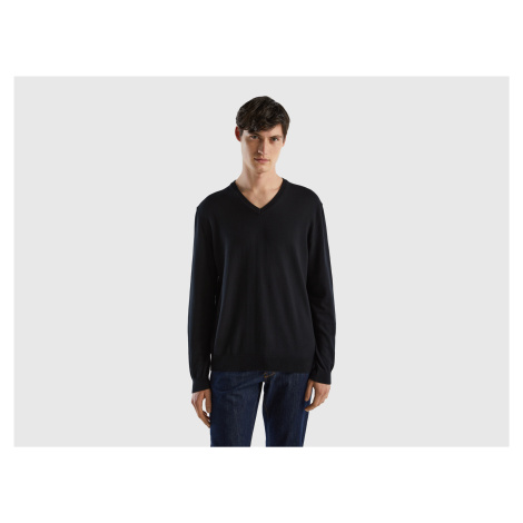 Benetton, V-neck Sweater In Pure Cotton United Colors of Benetton