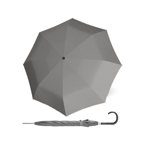 Doppler Carbonsteel Long AC CHIC - dámský holový vystřelovací deštník, šedá, puntík