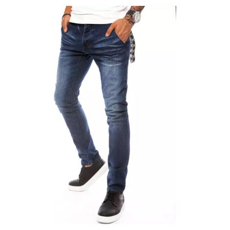 TMAVĚ MODRÉ PÁNSKÉ DŽÍNY Denim vzor BASIC