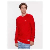 Tommy Jeans pánský červený svetr
