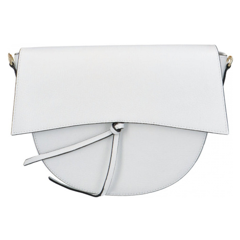 Menší dámská kožená kabelka Leather mini, bílá Delami Vera Pelle