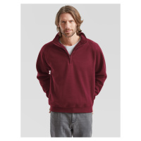 Burgundy men's sweatshirt Zip Neck Sweat Fruit of the Loom