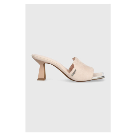 Pantofle Dkny KAILYN dámské, růžová barva, na podpatku, K1402477
