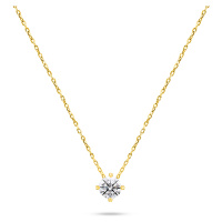 Brilio Silver Minimalistický pozlacený náhrdelník se zirkonem NCL73Y