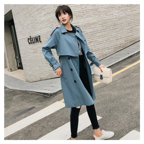 Klasický dvouřadý trench coat délky midi