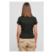 Ladies Rib Polo Tee - black