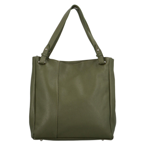 Luxusní kožená kabelka Irene,  šedo-zelená Delami Vera Pelle