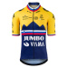 AGU Cyklistický dres s krátkým rukávem - JUMBO-VISMA 2021 - žlutá/červená/bílá/modrá