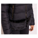 Dámská krátká bunda kombinace velur a černý chlup - černá