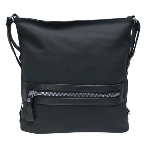 Velká černá kabelka a batoh 2v1 s texturou Tapple