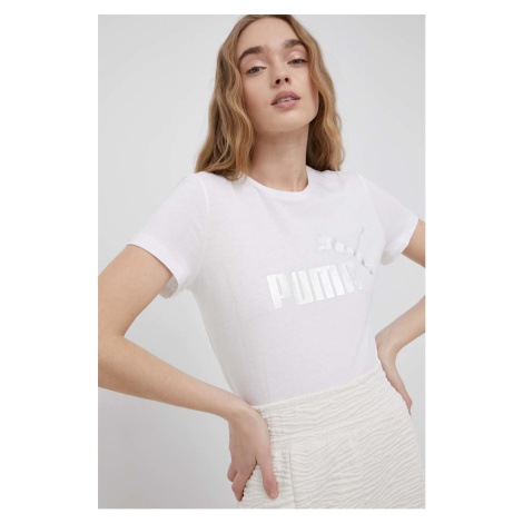 Bavlněné tričko Puma 848303 bílá barva