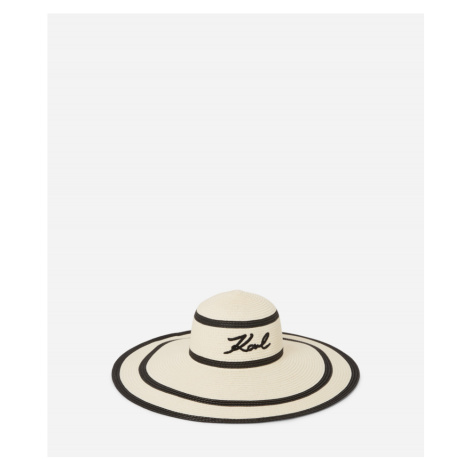 Klobouk karl lagerfeld k/signature stripe summer hat černá