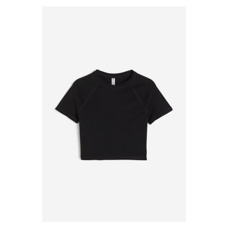 H & M - Cropped tričko - černá H&M