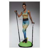 Bas Bleu Sports leggings WAVE 90 with wasp waist effect and colorful print