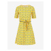 Žluté dámské květované šaty Blutsgeschwister So Frei Real Retro