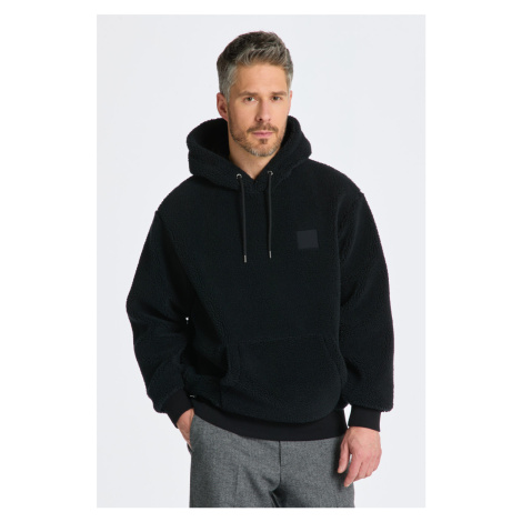 MIKINA GANT FLEECE HOODIE BLACK