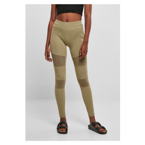 Dámské legíny // Urban Classics Ladies Tech Mesh Leggings khaki