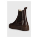 Kožené kotníkové boty Gant Snowmont dámské, hnědá barva, na platformě, lehce zateplené, 27551372