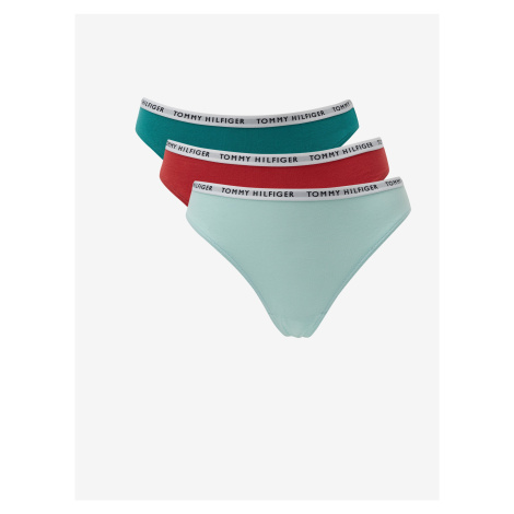 Sada tří tang ve světle modré, zelené a červené barvě tang Tommy Hilfiger Underwear
