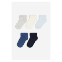H & M - 5 párů protiskluzových ponožek - modrá
