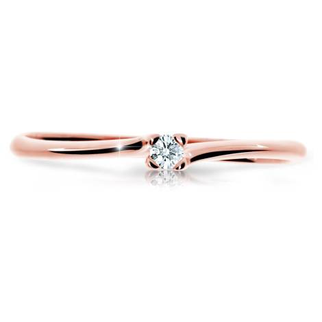 Cutie Diamonds Třpytivý prsten z růžového zlata s briliantem DZ6733-2948-00-X-4 48 mm Cutie Jewellery