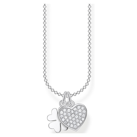 Thomas Sabo KE2047-051-14 Ladies Necklace - Cloverleaf with Heart Pave