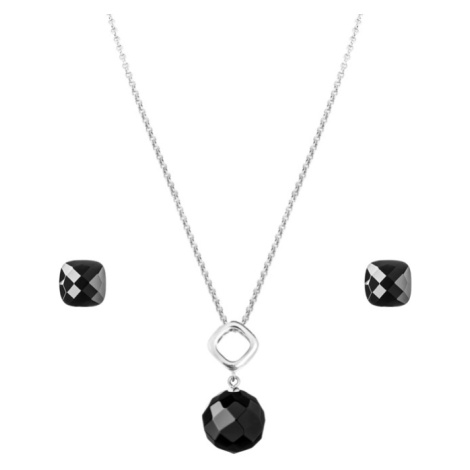 Gaura Pearls Stříbrná souprava šperků s černým onyxem Danielle, stříbro 925/1000 SK16307P,MS2045