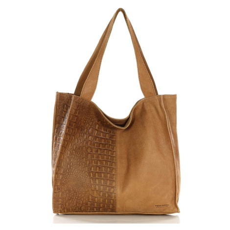 Velká kožená shopper taška sogni d'oro Marco Mazzini handmade
