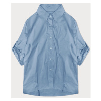 Světle modrá košile s ozdobnou mašlí na zádech (24018)