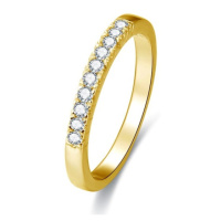 Beneto Pozlacený stříbrný prsten s krystaly AGG189
