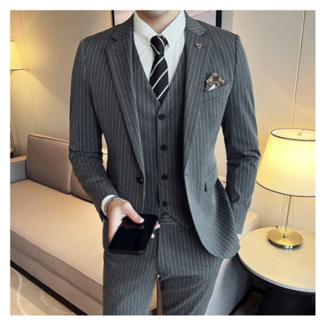 Luxusní pánský oblek 3v1 s pruhovaným vzorem JFC FASHION