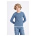 DEFACTO Boy's Crew Neck Waffle Long Sleeve T-Shirt