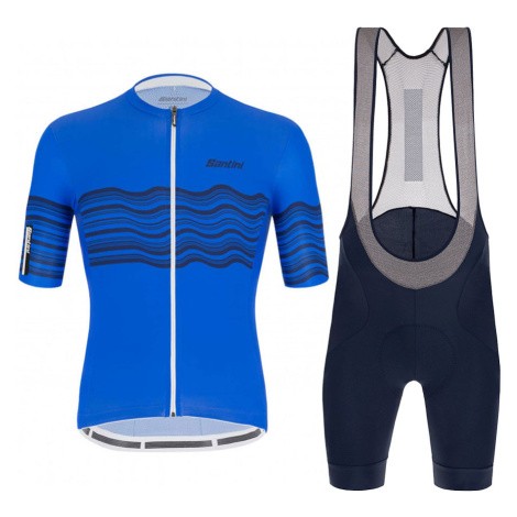 SANTINI Cyklistický krátký dres a krátké kalhoty - TONO PROFILO - modrá