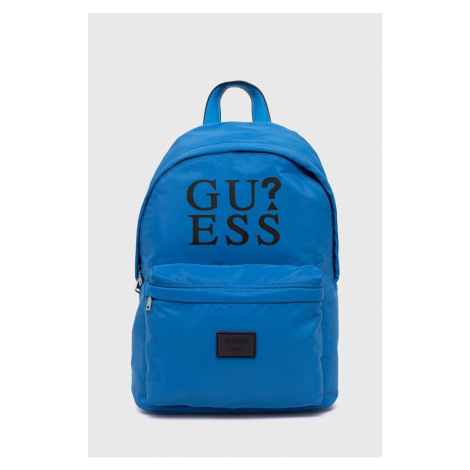 Dětský batoh Guess tyrkysová barva, velký, s potiskem