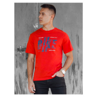 Dstreet Trendy červené tričko s nápisem bike