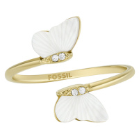 Fossil Slušivý pozlacený otevřený prsten Radiant Wings JF04423710 50 mm