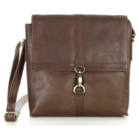 MARCO MAZZINI TMAVĚ HNĚDÁ ELEGANTNÍ CROSSBODY KABELKA S KLOPOU