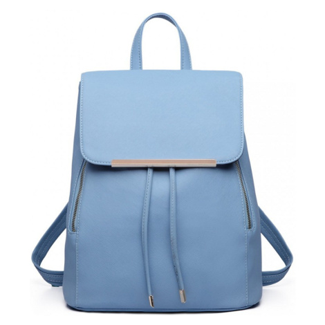 Konofactory Světle modrý elegantní kožený batoh „Majestic“ 8L