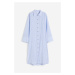 H & M - Krepové košilové šaty - modrá