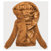 Oboustranná dámská bunda v karamelové barvě typu "beránek" (H-989-22)