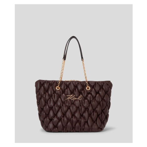 Kabelka karl lagerfeld k/signature kuilt tote dark chocolate