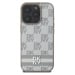 DKNY PU Leather Checkered Pattern and Stripe Zadní Kryt pro iPhone 16 Pro Beige