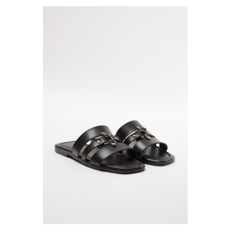 Trendyol Black Riveted Strappy Women's Slippers