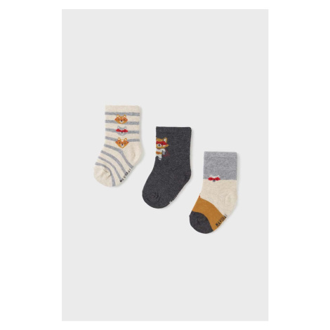 Kojenecké ponožky Mayoral 3-pack šedá barva