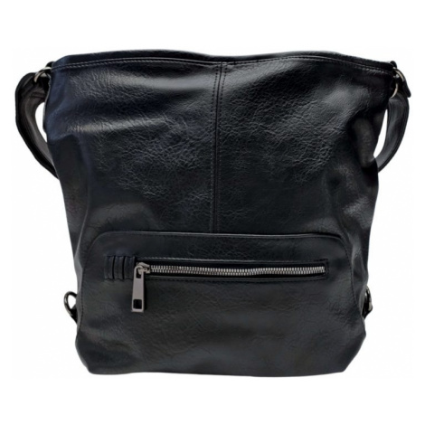 Stylový černý dámský kabelko-batoh 2v1 s kapsou Elysee