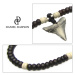 Daniel Dawson Pánský korálkový náhrdelník Raul - žraločí tesák NH-VN527 Černobílá 47 cm
