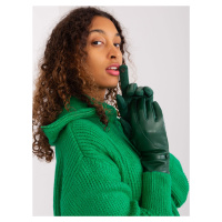 Tmavě zelené rukavice s ekologickou kůží
