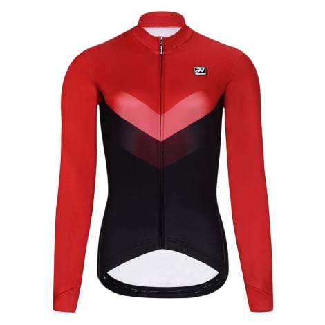 HOLOKOLO Cyklistický dres s dlouhým rukávem zimní - ARROW LADY WINTER - červená/černá