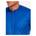 Modrá pánská košile se stojáčkem basic basic