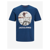 Modré pánské tričko Jack & Jones Navin